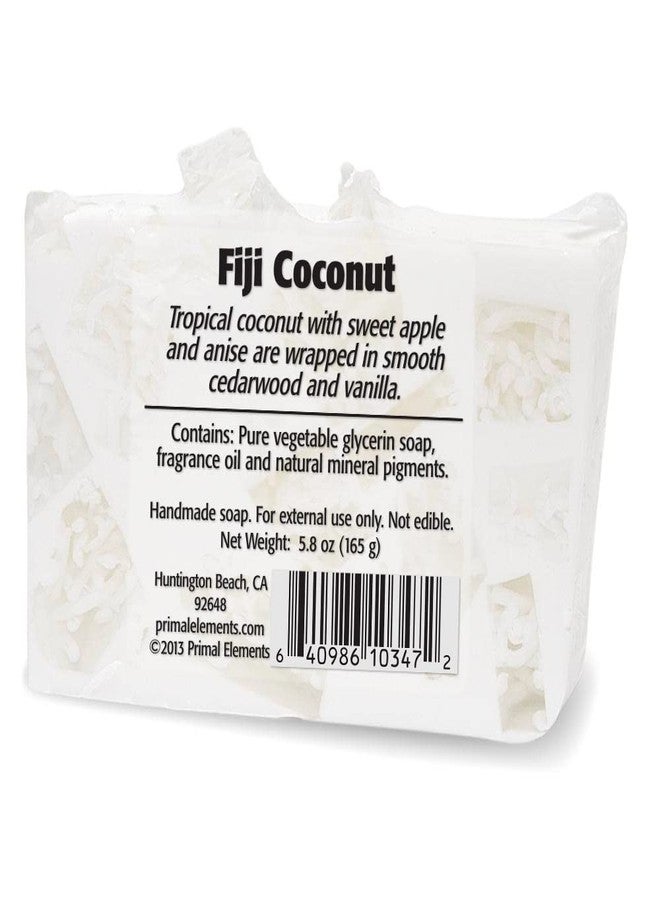 Primal Elements Glycerin Bar Soap | Helps All Skin Types, Sensitive, Oily & Dry Skin | NO PARABENS, VEGAN, GLUTEN FREE, 100% VEGETABLE BASE - (Fiji Coconut) - Image 2