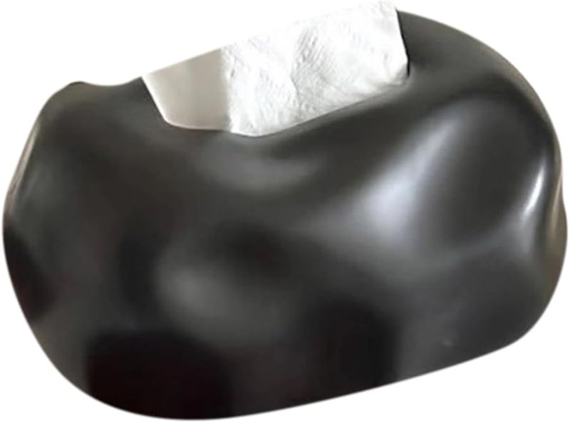 Black Ceramic Tissue Box Holder Living Room Dining Table Napkin Storage Case - Image 2