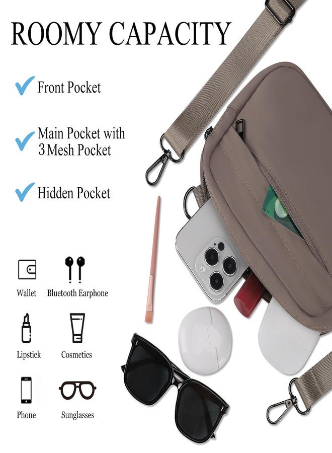 MAXTOP Small Crossbody Bags for Women with Detachable Strap Fanny Packs for Women Sling Cross Body Purse for Travel Essentials Taupe - Image 3