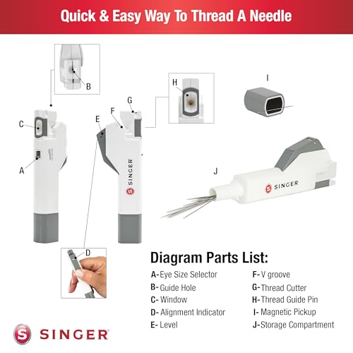 SINGER Needle Threader Assistant - Automatic Hand Sewing Needle Threader - Image 2