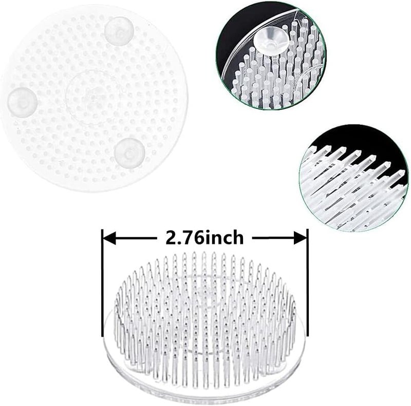 Eggone Japanese Ikebana Kit Floral Frog Flower Container Set with 9inch Plastic Bowl Vase Pot, 1.57inch Kenzan, 2.76inch Plastic Kenzan, 2-in-1 Kenzan Tool Clean and Straighten Pin (Set A) - Image 4