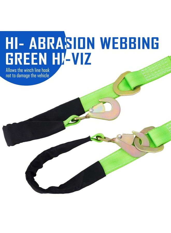Racewill V-Bridle Strap 2" x 4' w/Snap Hooks/Cordura Sleeve and Axle Strap, D Ring Middle, 4700 lbs Capacity Heavy-Duty Tow Straps for UTV ATV Truck Car Tractor SUV - Image 3