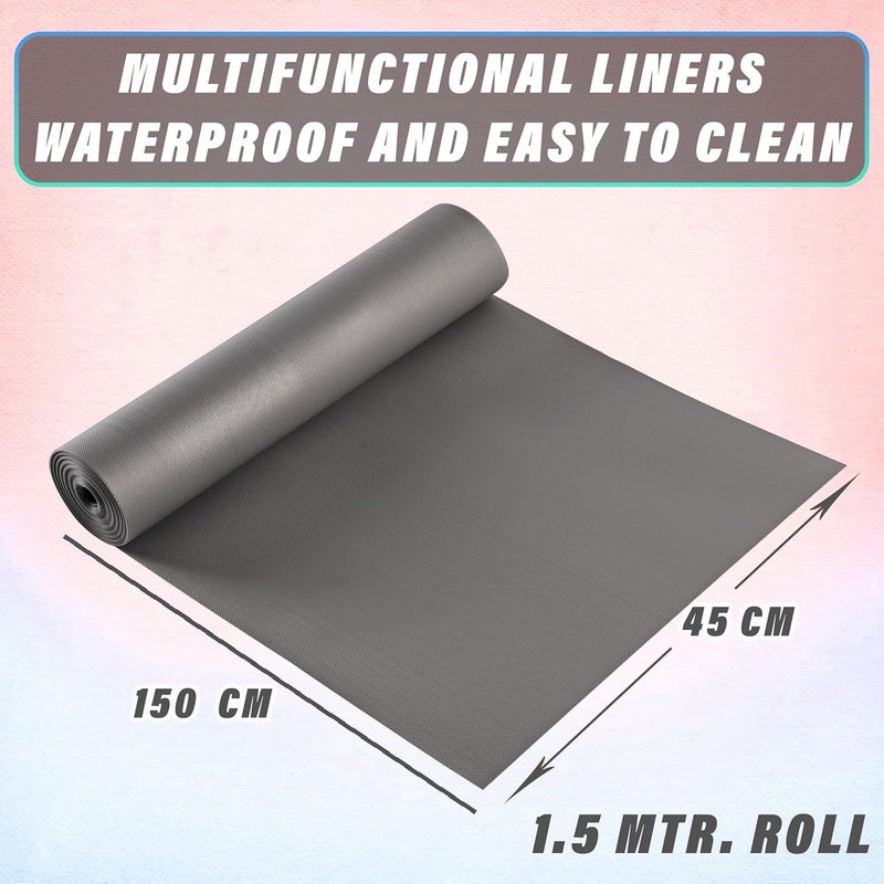 Kuber Industries Multipurpose Textured Super Strong Anti-Slip Mat Liner - Size 45X150cm (1.5 Meter Roll, Grey) - CTKTC22133 - Image 3