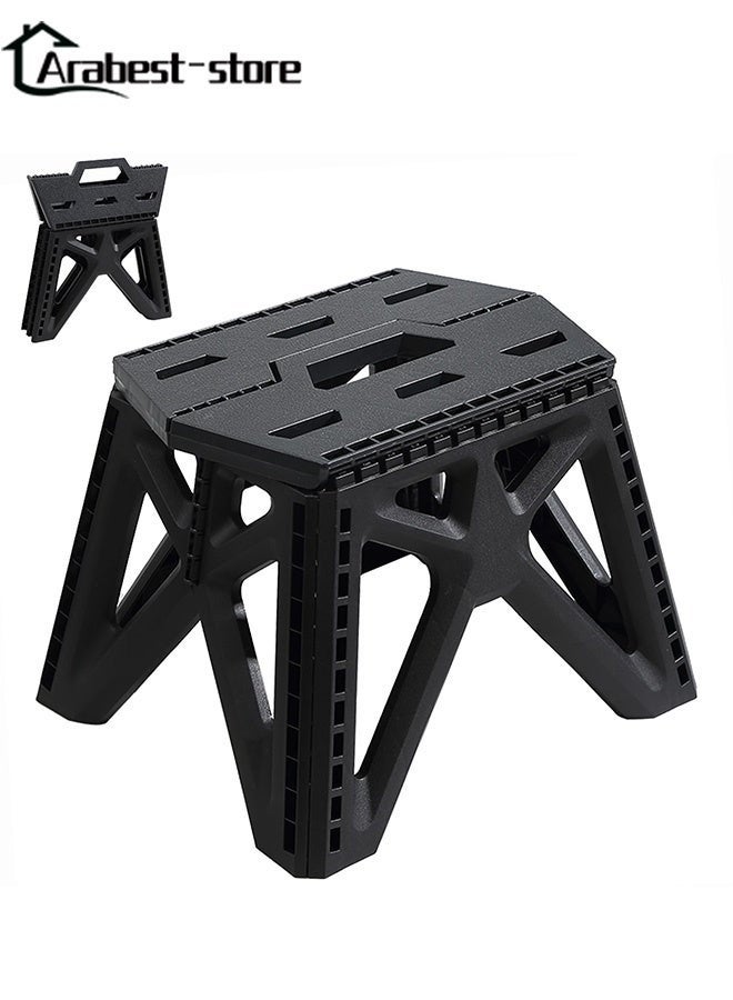 Bukela Portable Folding Stool More Sturdy Collapsible Telescoping Foldable Camping Stool for Adults for Outdoor Fishing Hiking Gardening Travel BBQ Brown 31 x 27 x 23.5 cm - Image 1