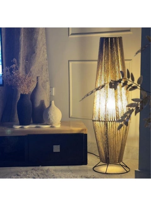 Hand-Woven Boho Floor Lamp