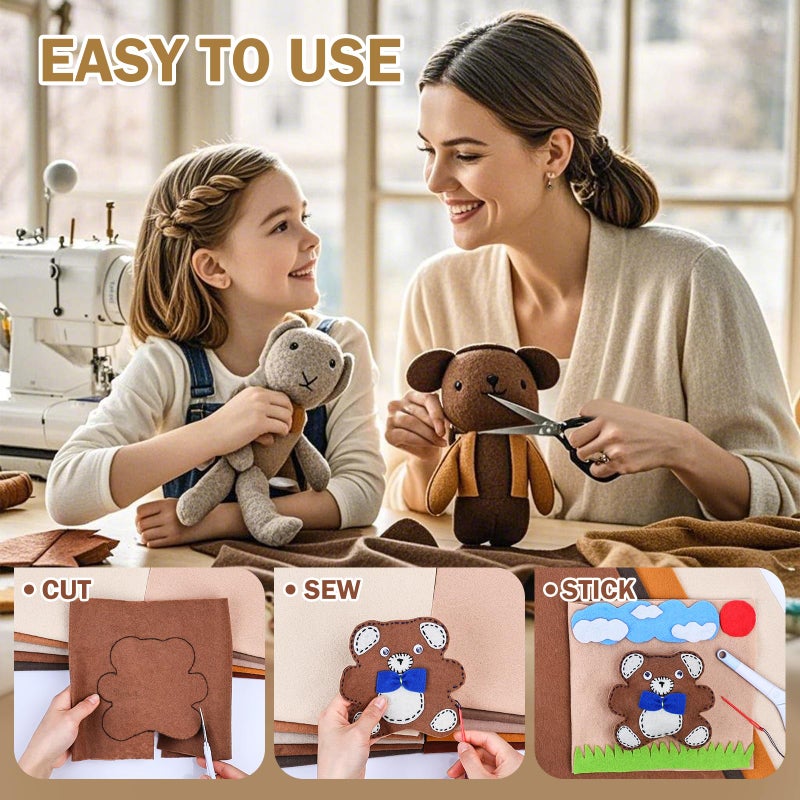 MITINU 12 Rolls 8"x35"(20.5x90cm) 1.4mm Thick Soft Felt Fabric Sheet 12 Assorted Brown Tone Series Colors Felt Pack for DIY Craft Sewing Squares Nonwoven Patchwork - Image 5