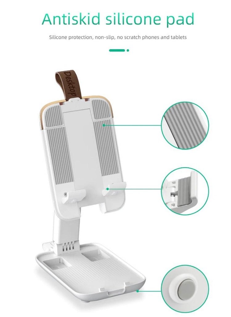 REMAX - Remax RM-C46 Multifunctional Mini Desktop Stand With Movable Base And Handle Made Of High Quality Materials Suitable For Smart Phones And Tablets - White - Image 1