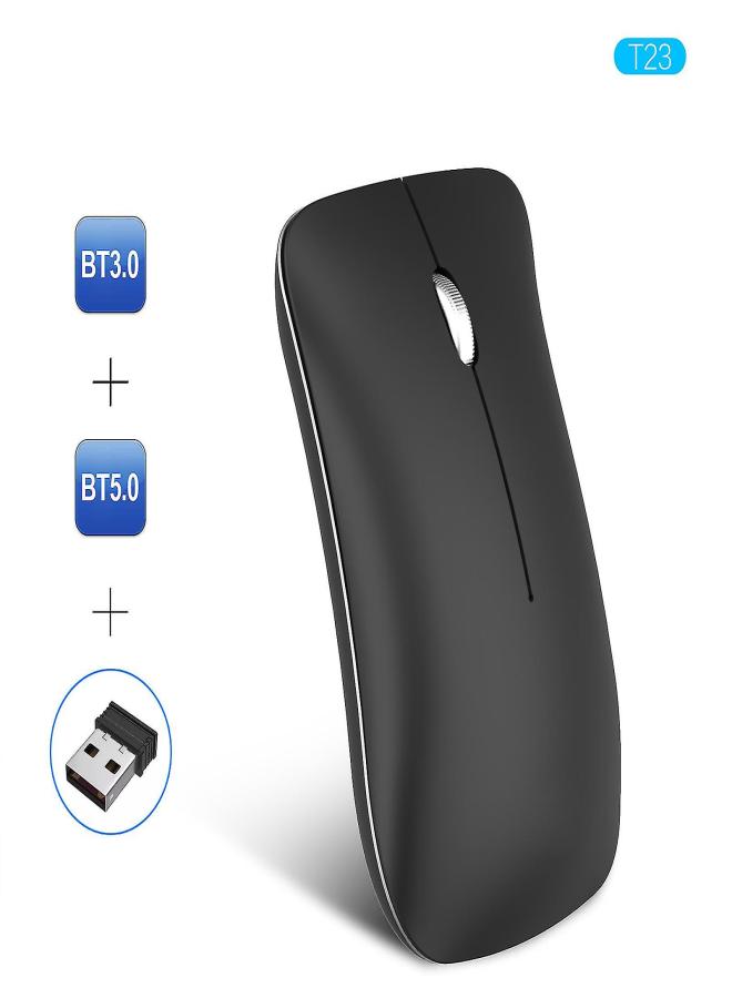 كمبيوتر لاسلكي قابل لإعادة الشحن فضي اللون، بمنفذ USB، صامت، بثلاثة أوضاع - Image 5