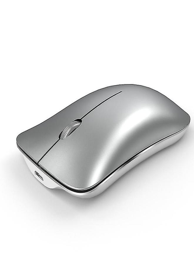 كمبيوتر لاسلكي قابل لإعادة الشحن فضي اللون، بمنفذ USB، صامت، بثلاثة أوضاع - Image 1