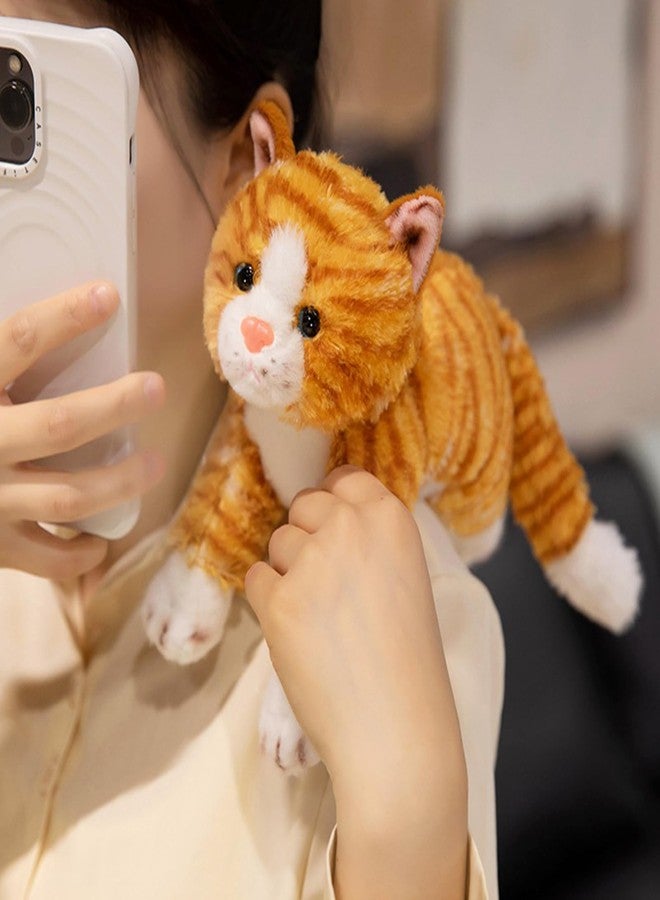 PEACH CAT Striped Cat Stuffed Animal 9.8" Realistic Kitten Plushies Soft Plush Toys Gifts for Kids Orange - Image 2