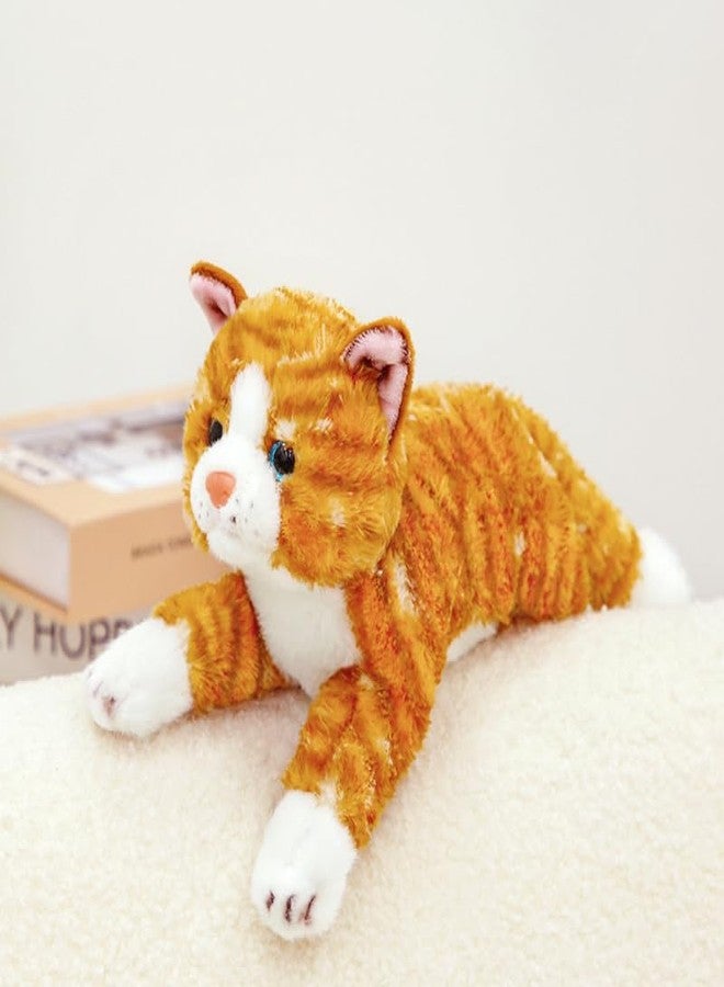PEACH CAT Striped Cat Stuffed Animal 9.8" Realistic Kitten Plushies Soft Plush Toys Gifts for Kids Orange - Image 3