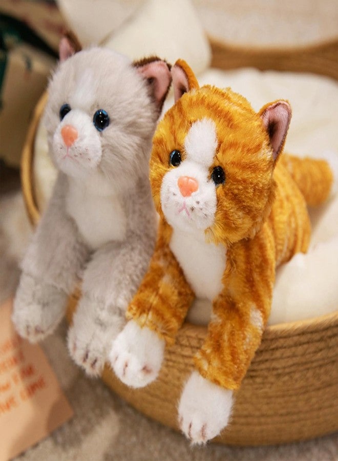 PEACH CAT Striped Cat Stuffed Animal 9.8" Realistic Kitten Plushies Soft Plush Toys Gifts for Kids Orange - Image 4