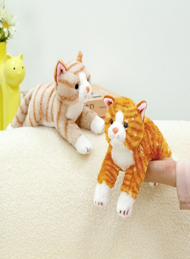 PEACH CAT Striped Cat Stuffed Animal 9.8" Realistic Kitten Plushies Soft Plush Toys Gifts for Kids Orange - Image 5