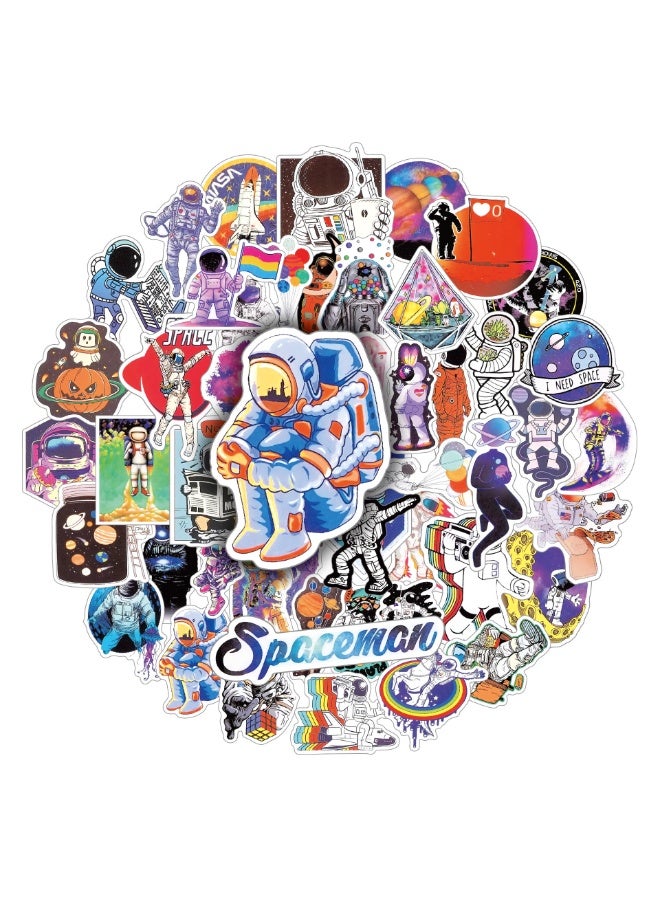 NIBEMINENT 50 Pcs Creative Astronaut Deco Kit Waterproof Stickers, High Definition Printing Bright Colors, Suitable for Laptop Skateboard Luggage Water Bottle Guitar DIY - Image 2