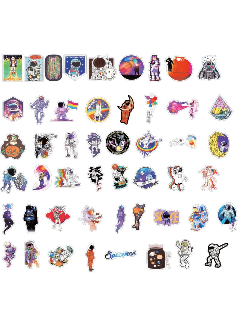 NIBEMINENT 50 Pcs Creative Astronaut Deco Kit Waterproof Stickers, High Definition Printing Bright Colors, Suitable for Laptop Skateboard Luggage Water Bottle Guitar DIY - Image 3