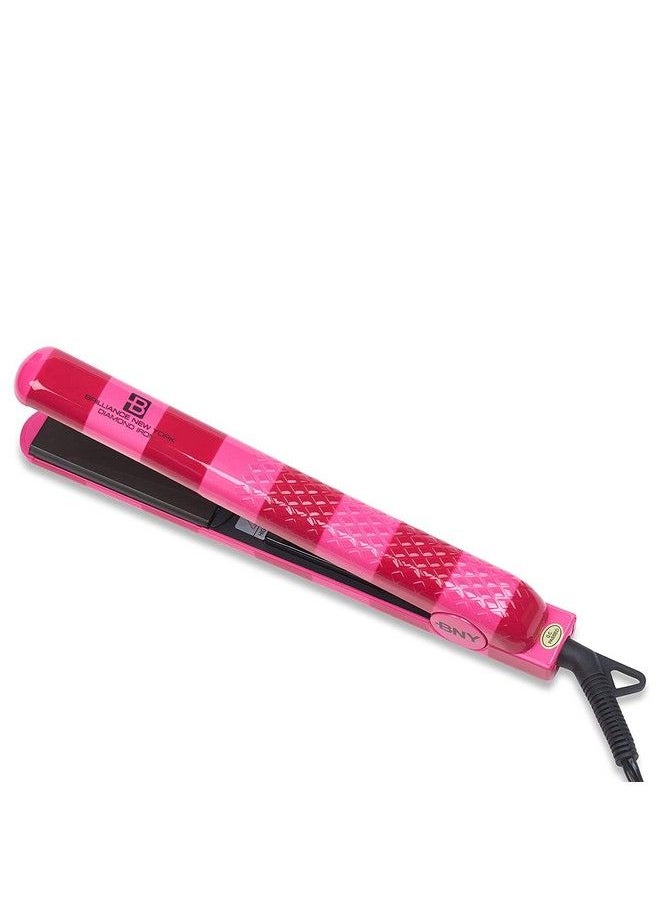 Brilliance New York - 1.25 Inch Diamond Ceramic Flat Iron Frizzfree And Antistatic Ionic Plates Dual Voltage Flat Iron For Travel - Image 1