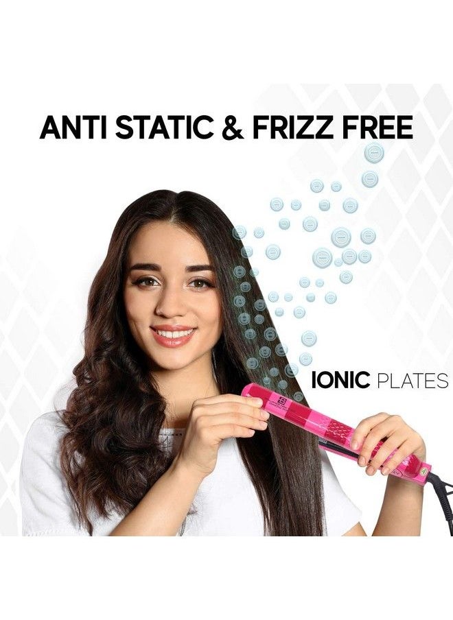 Brilliance New York - 1.25 Inch Diamond Ceramic Flat Iron Frizzfree And Antistatic Ionic Plates Dual Voltage Flat Iron For Travel - Image 1