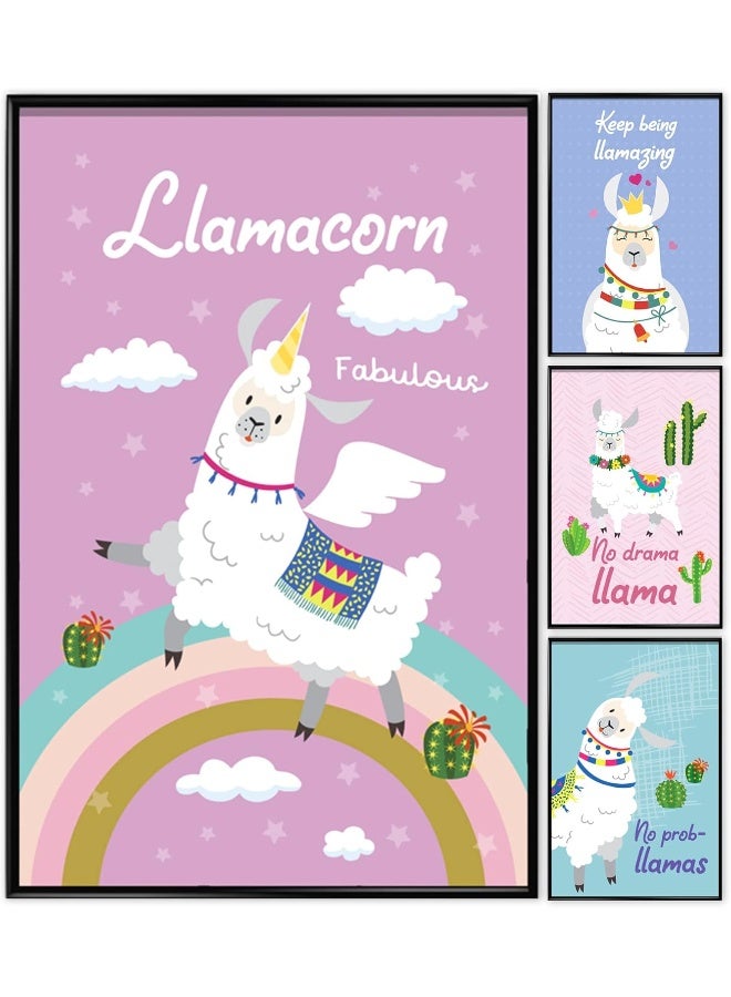 Throwback Traits Llama Decor, Llama Gifts, Llama Wall Art, Set of 4 Prints 11x17" - Image 1