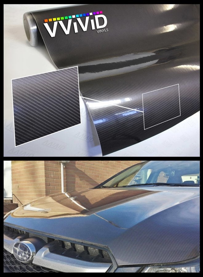 VVIVID High Gloss Carbon Fiber Tech Art Vinyl Wrap Film (1.49ft x 5ft, Dark Grey) - Image 1