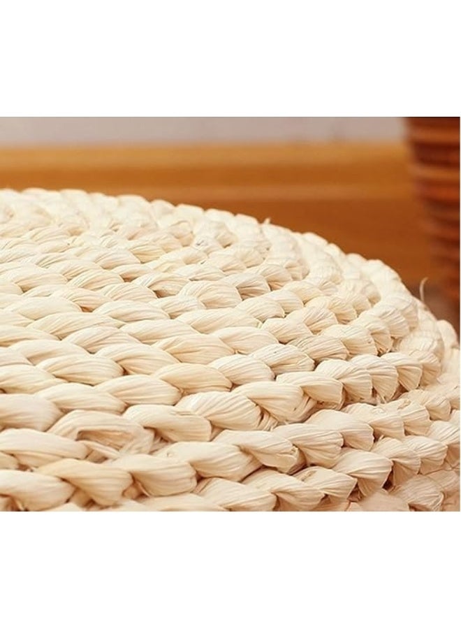 HOME TASTE 𝑯𝑶𝑴𝑬 𝑻𝑨𝑺𝑻𝑬 Natural Handwoven Jute Round Floor Cushion | Boho Decorative Pouf Seat | Eco-Friendly Meditation & Yoga Tatami Seating Pad for Living Room, Bedroom & Home Décor - Image 1
