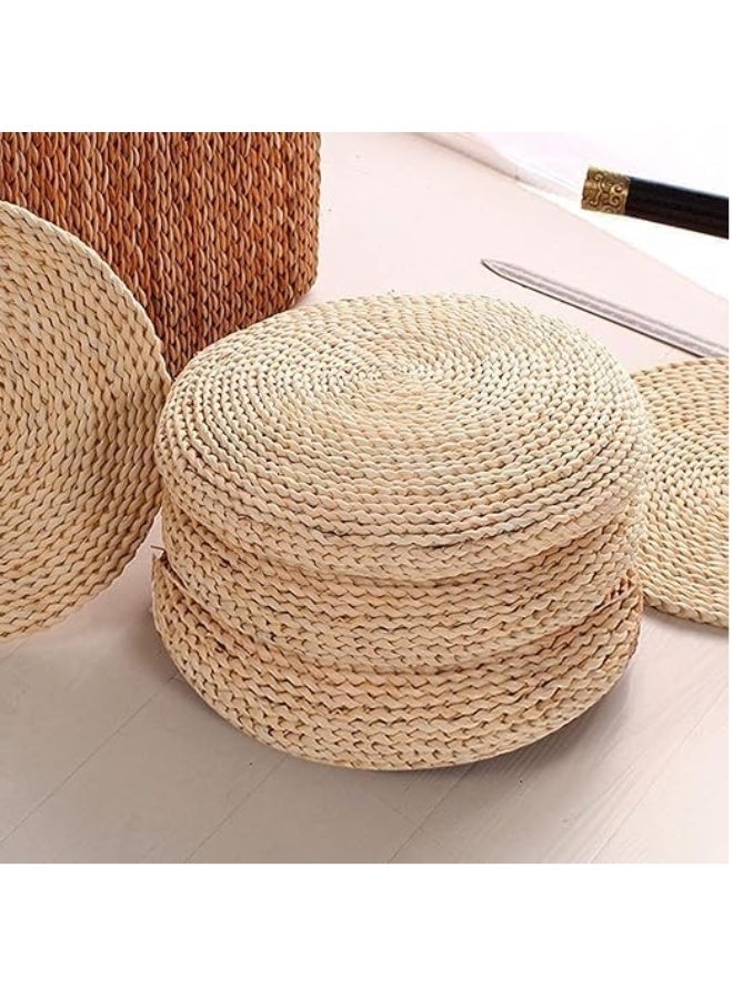 HOME TASTE 𝑯𝑶𝑴𝑬 𝑻𝑨𝑺𝑻𝑬 Natural Handwoven Jute Round Floor Cushion | Boho Decorative Pouf Seat | Eco-Friendly Meditation & Yoga Tatami Seating Pad for Living Room, Bedroom & Home Décor - Image 5