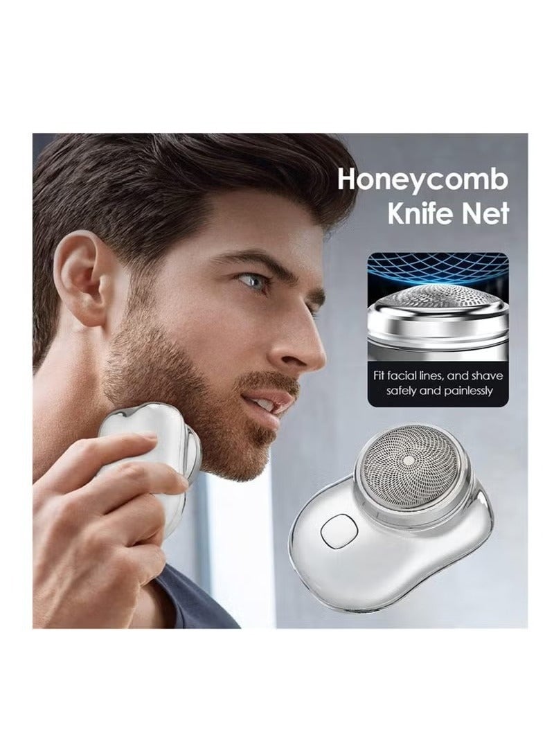 Gravity USB Mini Shaver Pocket Portable Electric Shaver, 2023 New Travel Electric Razor Round Shaving Machines for Men, Wet Dry Magic Rechargeable Mini Shavers Mens Electric Razors for Shaving Face (Black) - Image 3