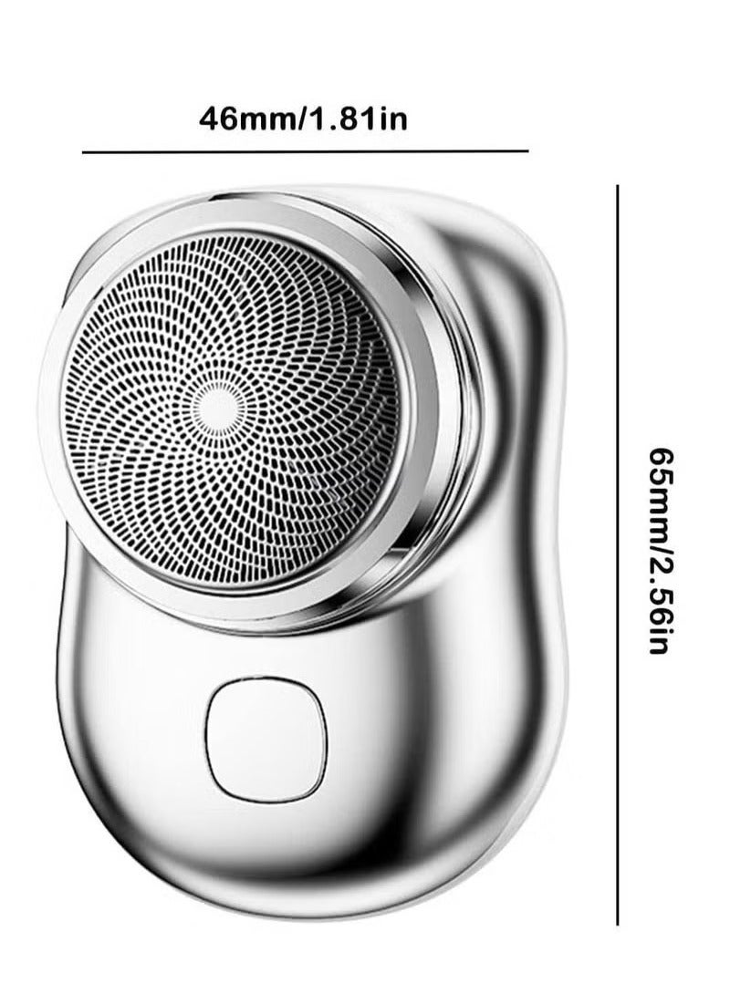 Gravity USB Mini Shaver Pocket Portable Electric Shaver, 2023 New Travel Electric Razor Round Shaving Machines for Men, Wet Dry Magic Rechargeable Mini Shavers Mens Electric Razors for Shaving Face (Black) - Image 4