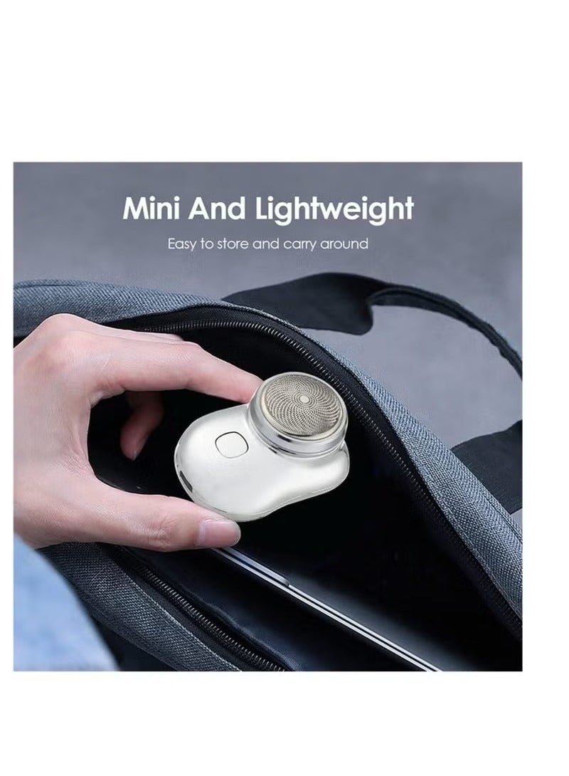 Gravity USB Mini Shaver Pocket Portable Electric Shaver, 2023 New Travel Electric Razor Round Shaving Machines for Men, Wet Dry Magic Rechargeable Mini Shavers Mens Electric Razors for Shaving Face (Black) - Image 5