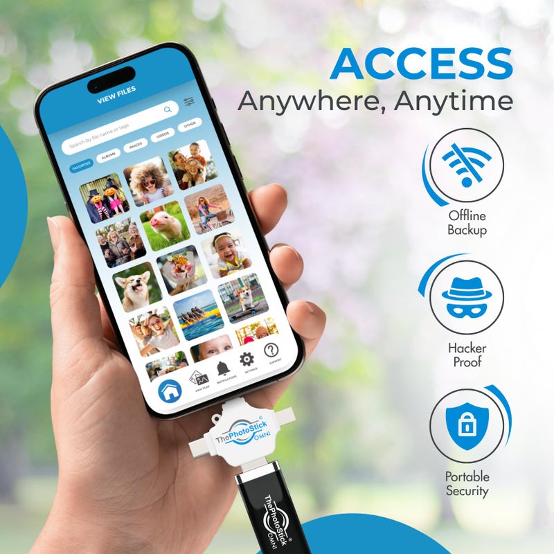 ThePhotoStickÂ® Omni 128GB USB Flash Drive & Memory Stick â€“ Photo & Video Backup for iPhone, Android, Mac & PC â€“ Multiport Connection to Easily Store & Transfer Files - Image 5