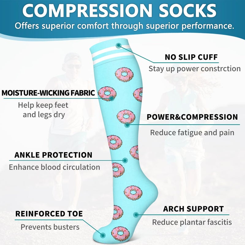 Bluemaple 6 Pack Copper Compression Socks for Women and Men Circulation-Best Support for Medical, Running,Nursing,Athletic - Image 5
