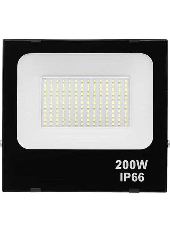 ESNCO 200 واط ضوء الفيض LED - إضاءة أمان خارجية فائقة السطوع، مقاومة للماء IP66، 6500 كلفن أبيض بارد، زاوية شعاع واسعة لحديقة، حديقة، ملعب، موقف سيارات، مستودع - Image 2