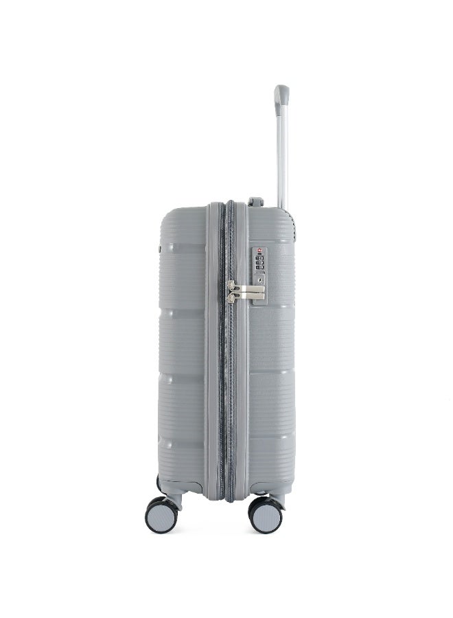 HT H.T Carry-On Luggage Suitcase–Durable Hard Shell Suitcases with Spinner Wheels, Telescopic Handle & Anti-Theft Zippers (38 Litre, Lightweight Travel Suitcase) (Silver Grey, Carry-On/Cabin 20"-Inch) - Image 5