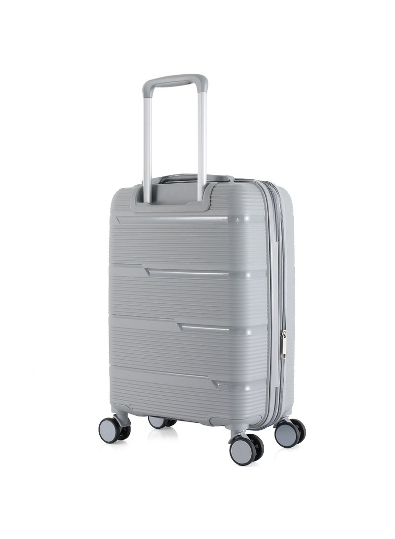 HT H.T Carry-On Luggage Suitcase–Durable Hard Shell Suitcases with Spinner Wheels, Telescopic Handle & Anti-Theft Zippers (38 Litre, Lightweight Travel Suitcase) (Silver Grey, Carry-On/Cabin 20"-Inch) - Image 3