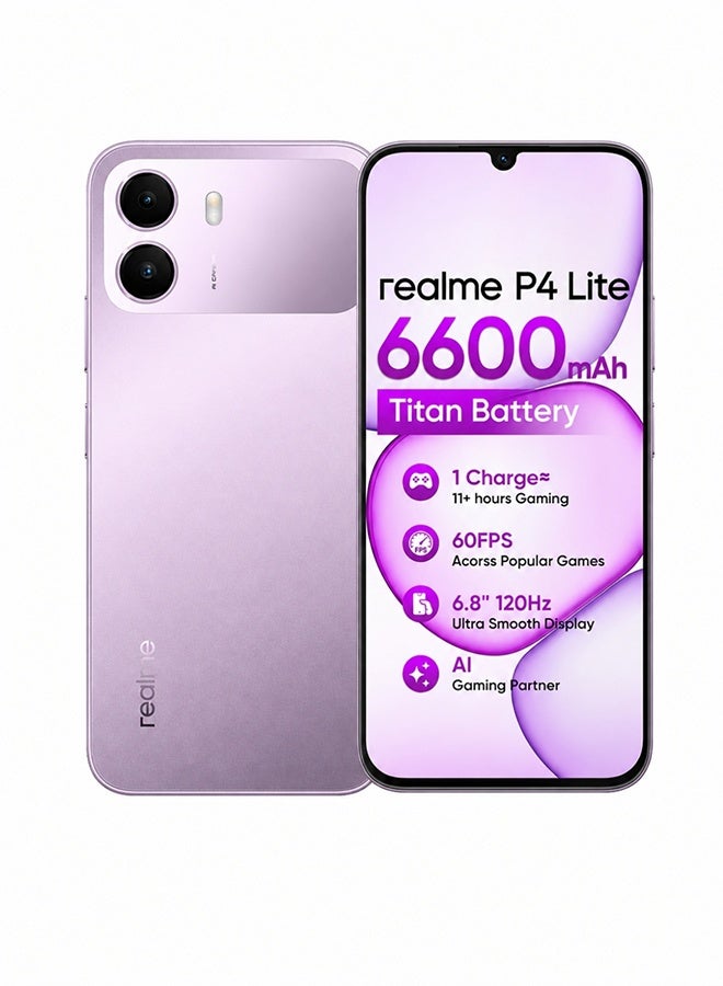realme P4 lite 4G Dual SIM Pulse Purple 4GB RAM 128GB - International Version - Image 1