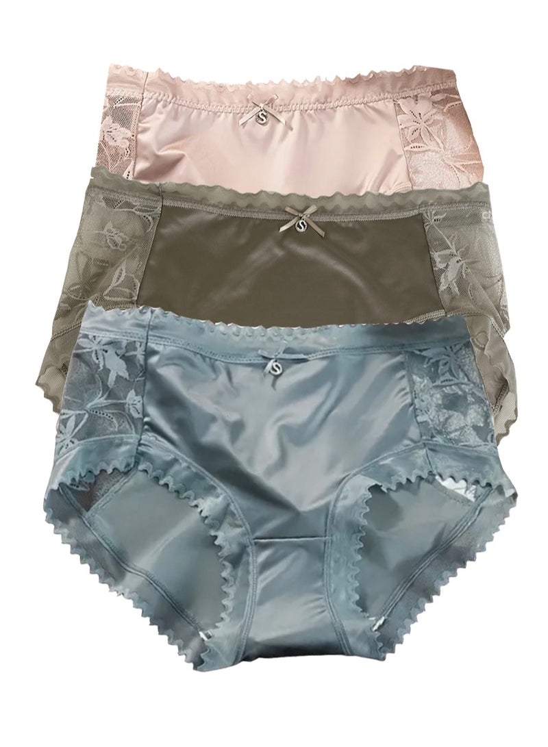SOLOBUY Lace Panties for Women Mid-Waist Women'S Panties, Color: Khaki, Beige, Blue - Image 1