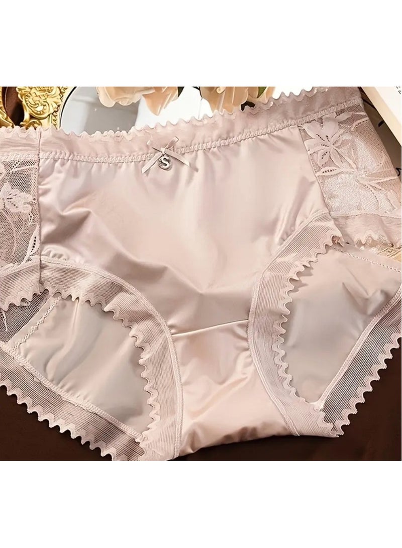 SOLOBUY Lace Panties for Women Mid-Waist Women'S Panties, Color: Khaki, Beige, Blue - Image 2