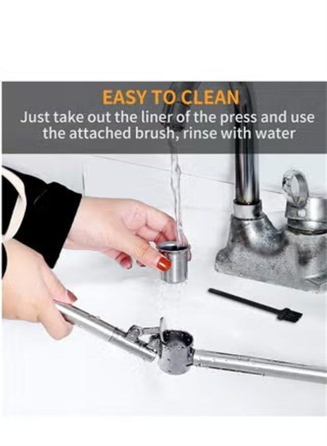 هومستر الثوم الصحافة طاحونة مع القشرة والفرشاة، 304 الفولاذ المقاوم للصدأ الثوم كسارة، القابلة للفصل، الثقيلة، دليل الصدأ - Image 4