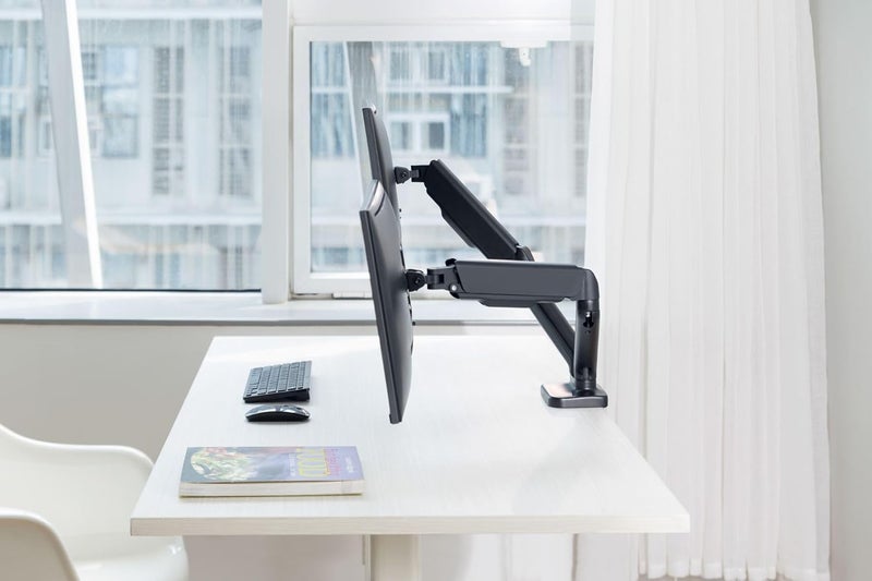 Hamood, DUAL SCREENS SPRING-ASSISTED MONITOR ARM For Most 17"-32" Monitors, Tilt Range:+45°~-45°,Swivel Range:+90°~-90°,Screen Rotation:+180°~-180°, Installation:Clamp,Grommet, Ham-104 - Image 5