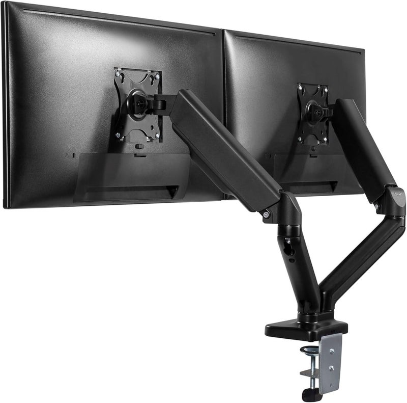 Hamood, DUAL SCREENS SPRING-ASSISTED MONITOR ARM For Most 17"-32" Monitors, Tilt Range:+45°~-45°,Swivel Range:+90°~-90°,Screen Rotation:+180°~-180°, Installation:Clamp,Grommet, Ham-104 - Image 3