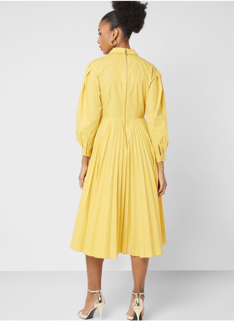 Closet London - Wrap Pleated Dress - Image 1
