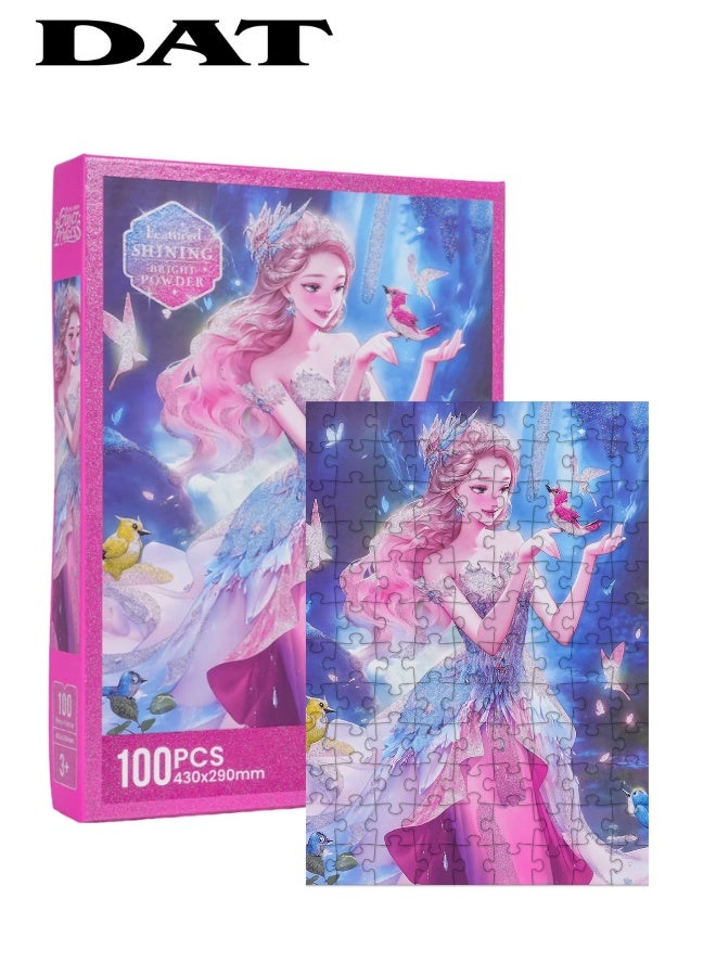 DAT Glitter Princess 100-Piece Jigsaw Puzzle for Kids, 430x290mm – Magical Princess Puzzle Toy for Girls, Ages 3+ - Image 1
