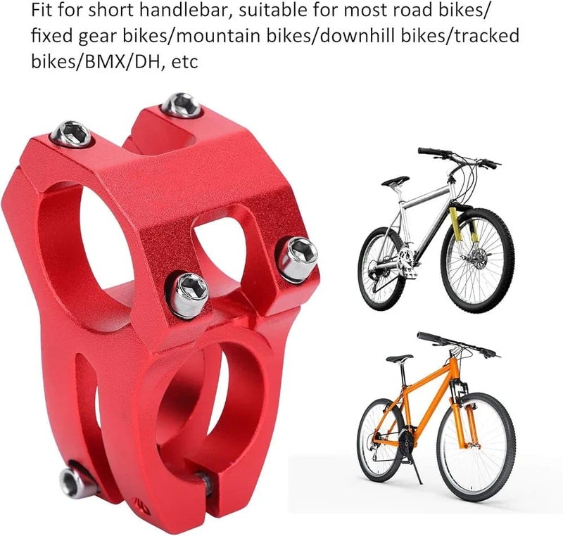 FASTPED Bicycle Handle Stem 31.8mm with 31.8mm Aluminum Alloy MTB Handlebar Riser Bar for Mountain Bike 720/780MM (Red) (D) Hollowed Short Handlebar Short Bar Aluminium Bike Stems Red - Image 5