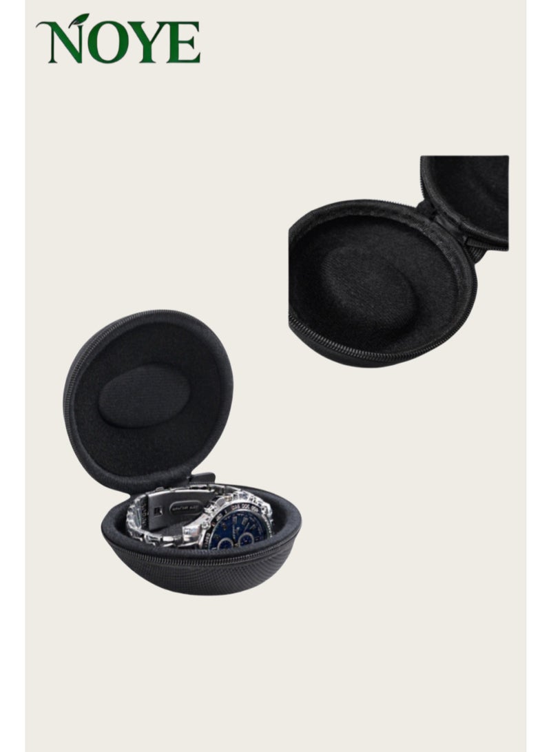 Single zippered case with filled round portable case for watches and smartwatches - Image 1