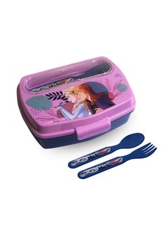 Disney Stor Funny Sandwich Box With
Cutlery Frozen Trust The Journey  - Image 1