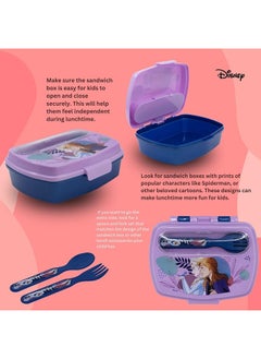 Disney Stor Funny Sandwich Box With
Cutlery Frozen Trust The Journey  - Image 4