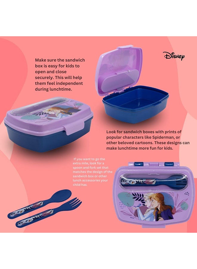 Disney Stor Funny Sandwich Box With
Cutlery Frozen Trust The Journey  - Image 4