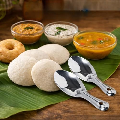 GS KITCHENWARE GS Stainless Steel Rice Serving Spoon, Rice Ladle/Chamcha for Serving, Bhatiya Chamcha Set of 1. - Image 2