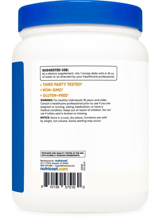 Nutricost مسحوق سترات الكالسيوم (500 جرام) (بدون نكهة) - سترات كالسيوم نقية، بدون إضافات، خالية من الجلوتين (1.1 رطل) - Image 4