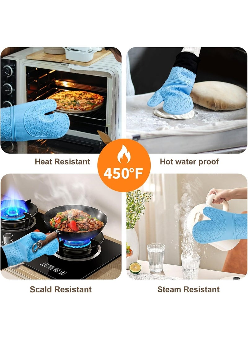 Heat Insulation Silicone Kitchen Mitts with Textured Non Slip Grip for Cooking - Image 2