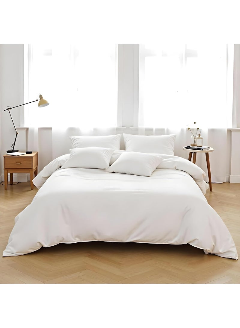 LINENWALAS Linenwalas 100% Cotton Cover, Anti-Pilling 310 Tc White Solid Comforter Cover, Premium Quilt, Soft Durable Breathable Blanket, White (60X90 Inch) - Zipper 